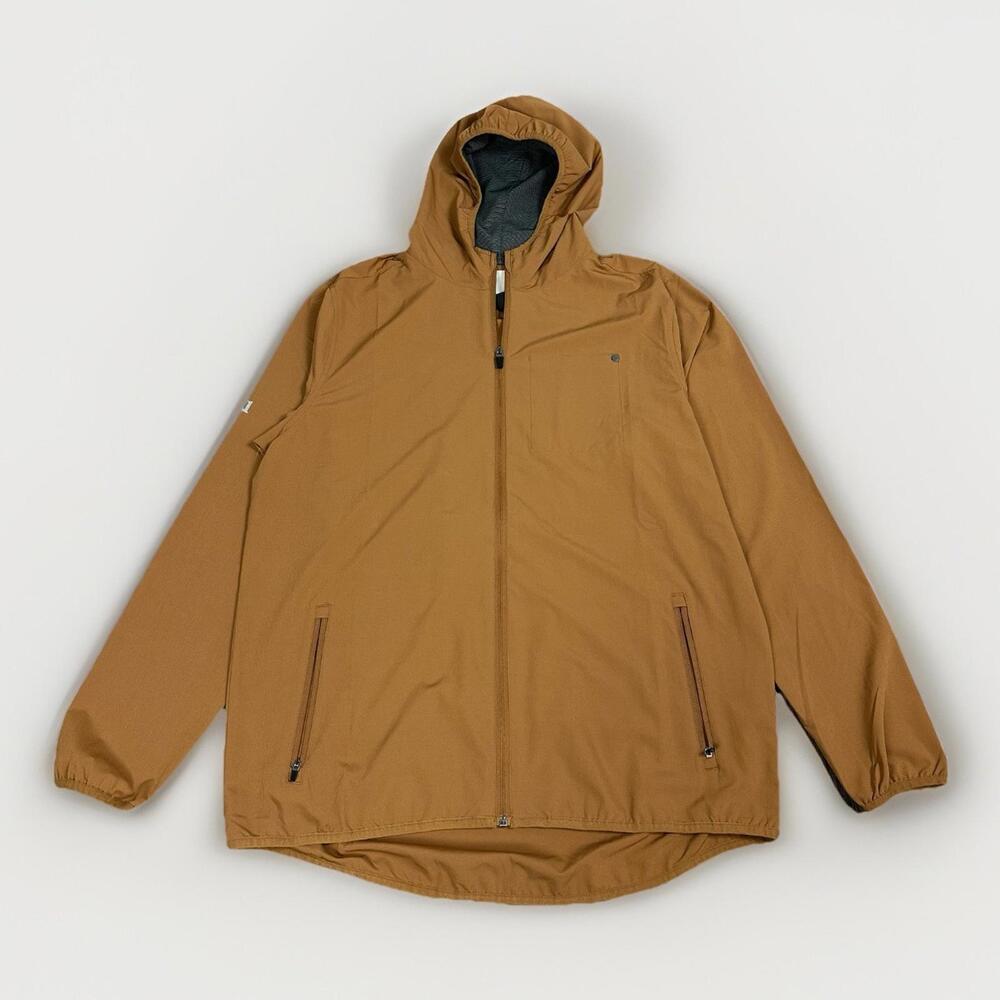 Vuori Men’s L Outdoor Trainer Shell Jacket Full Zip Athletic Hooded Autumn Orang